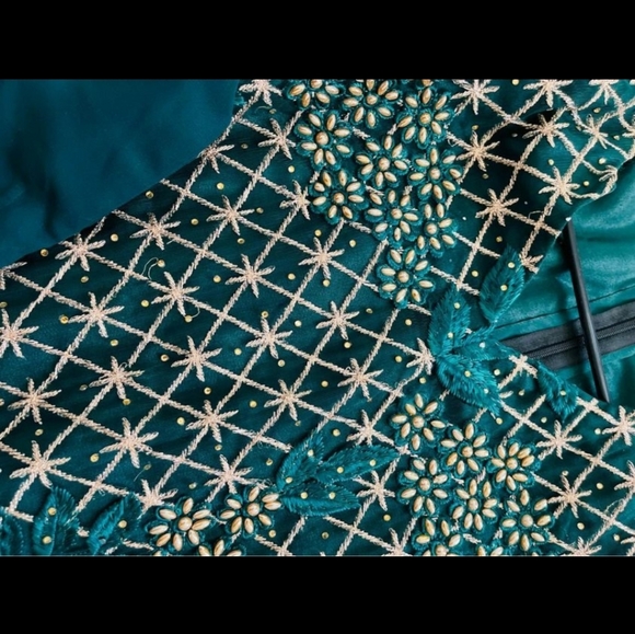 Eid outfit indian Pakistani embroidery dress suit 3 pieces suit - Picture 6 of 11